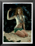Pin-Up Girl: Exotic Redhead Grotto Posters par Richie Fahey