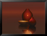 Red Vases with Bowl Plakater af Trevor Scobie