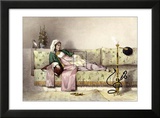 Femme semi allongée Poster par Achille-Constant-Théodore-Émile Prisse d'Avennes