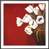 Tulips on Red Posters by Ann Parr