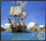 HMS Trusty in English Harbor Prints by Geoff Hunt