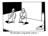 "He died after a long battle with me." - New Yorker Cartoon Premium Giclee Print by Bruce Eric Kaplan