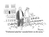 " 'Unlimited salad bar' sounded better on the menu." - New Yorker Cartoon Premium Giclee Print by John Klossner