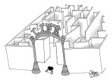 A baby starts to crawl through the doorway of a huge lifesize maze entitle… - New Yorker Cartoon Premium Giclee Print by Gahan Wilson