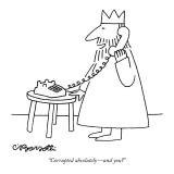 "Corrupted absolutely—and you?" - New Yorker Cartoon Premium Giclee Print by Charles Barsotti