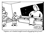 "Captain, we're headed straight toward a big gaping hole of needs!" - New Yorker Cartoon Premium Giclee Print by Bruce Eric Kaplan