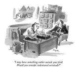 "I may have something rather outside your field.  Would you consider inden…" - New Yorker Cartoon Premium Giclee Print by Lee Lorenz