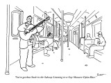 "You've got those Stuck-in-the-Subway-Listening-to-a-Guy-Massacre-Dylan Bl…" - New Yorker Cartoon Premium Giclee Print by Michael Shaw