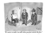 "It's easier to make 'em talk when you just cement the feet." - New Yorker Cartoon Premium Giclee Print by Zachary Kanin