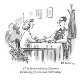"I'll be honest with you, Jeannette, I'm looking for a no-load relationship." - New Yorker Cartoon Premium Giclee Print by Mike Twohy