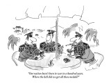 "Our nation hasn't been to war in a hundred years. Where the hell did we g…" - New Yorker Cartoon Premium Giclee Print by Arnie Levin