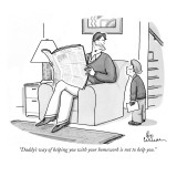 "Daddy's way of helping you with your homework is not to help you." - New Yorker Cartoon Premium Giclee Print by Leo Cullum