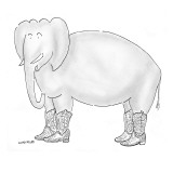 Elephant wearing cowboy boots. - New Yorker Cartoon Premium Giclee Print by Robert Mankoff