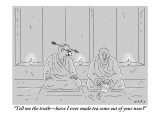 "Tell me the truth—have I ever made tea come out of your nose?" - New Yorker Cartoon Premium Giclee Print by Kim Warp