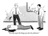 "You only regret the things you don't do, Johnston." - New Yorker Cartoon Premium Giclee Print by Emily Flake