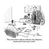 "Part of me wants to help you with your crisis, Hargraves, but part of me …" - New Yorker Cartoon Premium Giclee Print by Leo Cullum