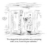 "I've changed the locks and taken out a restraining order, so no, I won't …" - New Yorker Cartoon Premium Giclee Print by Barbara Smaller
