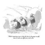 "What's amazing to me is that this late in the game we still have to settl…" - New Yorker Cartoon Premium Giclee Print by Jack Ziegler