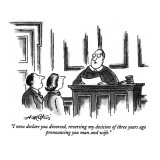 "I now declare you divorced, reversing my decision of three years ago pron…" - New Yorker Cartoon Premium Giclee Print by Henry Martin