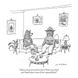 "Only I can prevent forest fires? Don't you think you should share some of …" - New Yorker Cartoon Premium Giclee Print by Michael Maslin