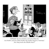 "If Heather has two mommies, and each of them has two brothers, and one of…" - New Yorker Cartoon Premium Giclee Print by William Haefeli