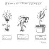 "Rejected State Flowers: Tennessee Stink-Flower; Idaho 3-stemmed Groucho M…" - New Yorker Cartoon Premium Giclee Print by Zachary Kanin