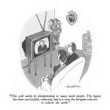 "This will surely be disappointing to many meek people.  The legacy has be…" - New Yorker Cartoon Premium Giclee Print by J.B. Handelsman