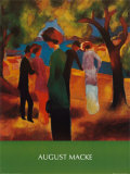 Femme avec une veste verte Poster par Auguste Macke