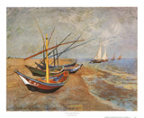Barques sur la plage, 1888 Posters par Vincent van Gogh