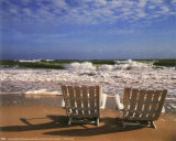 Chaises en bord de mer Poster