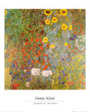 Country Garden with Sunflowers Kunst van Gustav Klimt