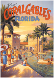 Visit Coral Gables, Florida Poster van Kerne Erickson