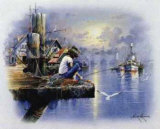 Fishing Docks I Prints by Andres Orpinas