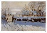 La Pie: efecto de nieve Lámina por Claude Monet