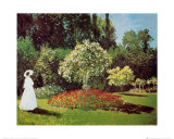 Lady in a Garden Prints by Claude Monet