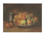 Stillleben mit Äpfeln und einem Granatapfel Kunstdruck von Gustave Courbet