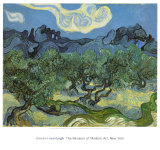 Landscape with Olive Trees Print by Vincent van Gogh