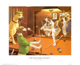 Jeu de billard entre chiens Poster par Arthur Sarnoff