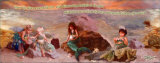 Upon the Shore a Mermaid Fair Poster by Lisa Jane