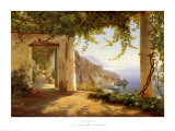 Vista de la costa amalfitana Láminas por Carl Frederic Aagaard