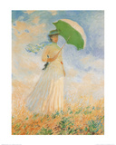 Freilichtstudie, nach links gewandte Frau Kunstdrucke von Claude Monet