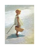 Young Girl on a Beach Art by I. Davidi