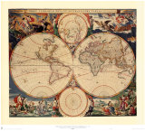 Mappemonde Posters par Nicholas Visscher