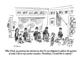 "Miss Finch, my attorney has advised me that I'm not obligated to address …" - New Yorker Cartoon Premium Giclee Print by Michael Maslin