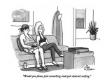 "Would you please pick something and quit channel surfing." - New Yorker Cartoon Premium Giclee Print by Leo Cullum