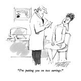 "I'm putting you on two earrings." - New Yorker Cartoon Premium Giclee Print by Mischa Richter