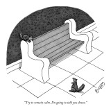 "Try to remain calm. I'm going to talk you down." - New Yorker Cartoon Premium Giclee Print by J.C. Duffy