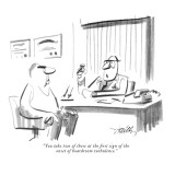 "You take two of these at the first sign of the onset of boardroom turbule…" - New Yorker Cartoon Premium Giclee Print by Donald Reilly