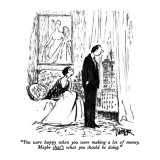 "You were happy when you were making a lot of money. Maybe that's what you…" - New Yorker Cartoon Premium Giclee Print by Robert Weber
