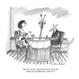 "In your ad you said you'd grown up in the shade of a coolibah tree.  How so?" - New Yorker Cartoon Premium Giclee Print by Victoria Roberts